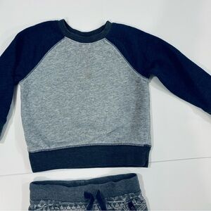 Gray & Navy Raglan Sweatshirt and Hanna Andersson Gray patterned Joggers
